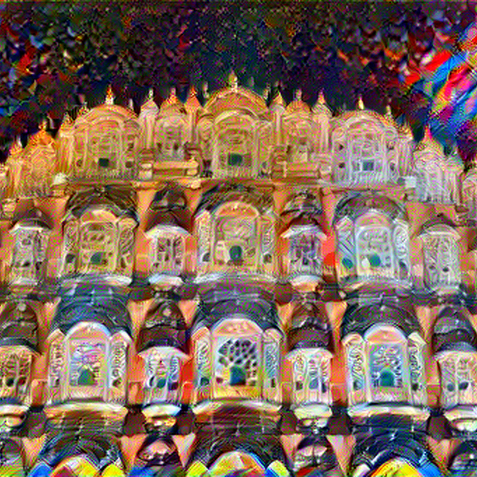 Hawa Mahal in Composition VII Style | Wassily Kandinsky Inspired Art