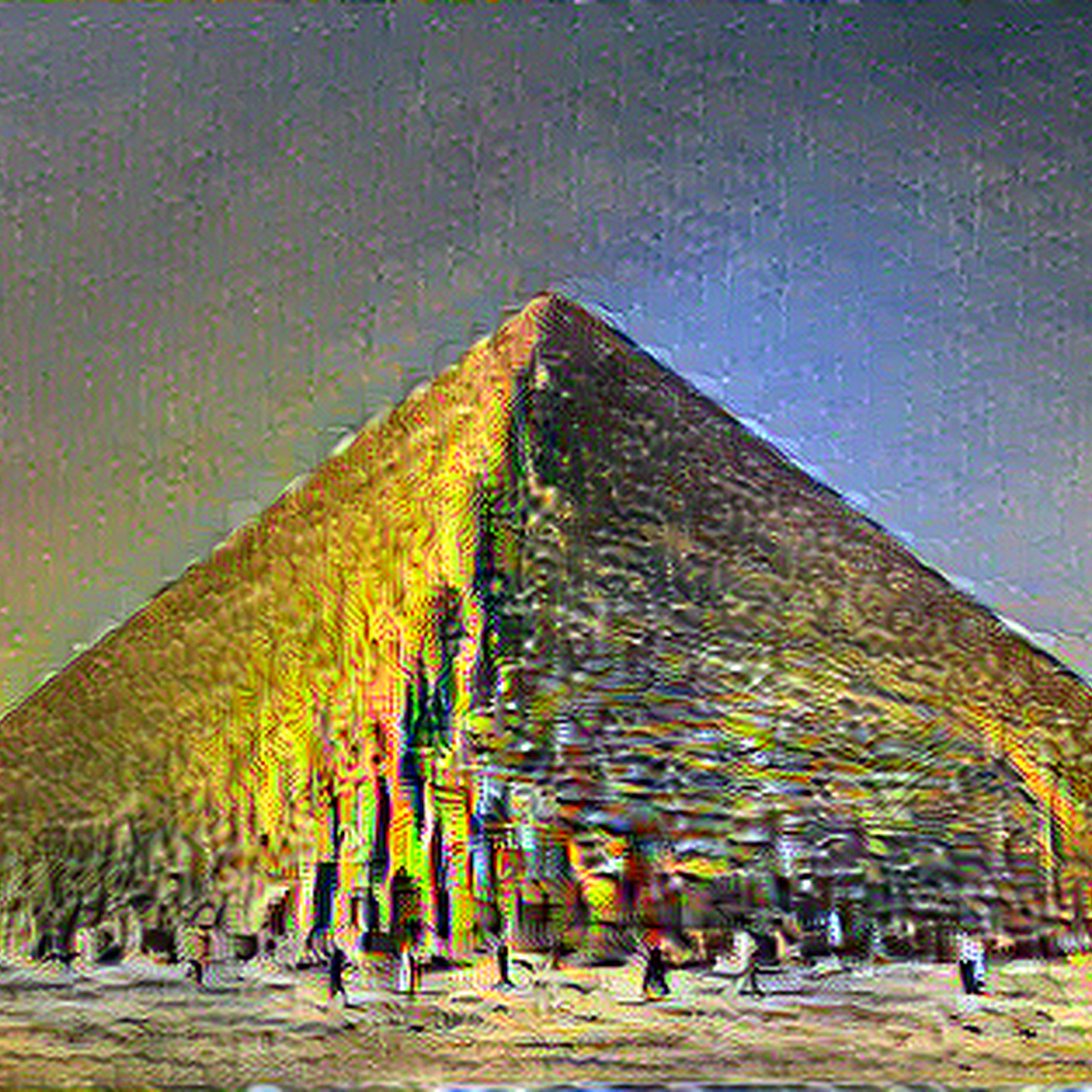 Pyramids Giza in Cafe Terrace Style - Poster Print