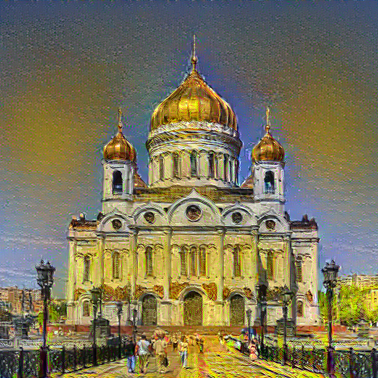St. Basil's Cathedral in Cafe Terrace at Night Style | Vincent van Gogh Inspired Art