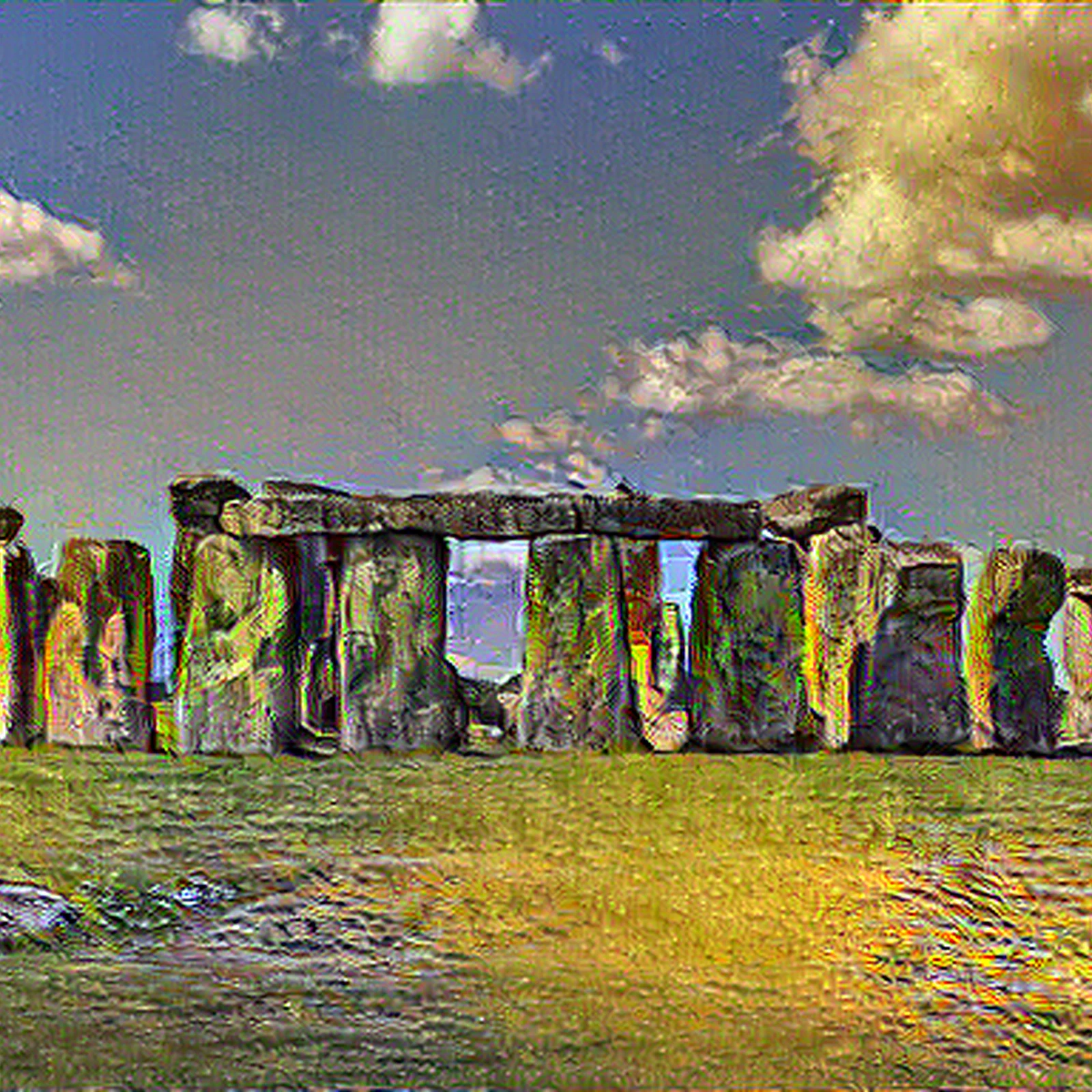 Stonehenge in Cafe Terrace at Night Style | Vincent van Gogh Inspired Art